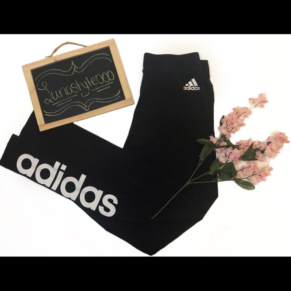 Adidas Black Linear Logo Leggings
